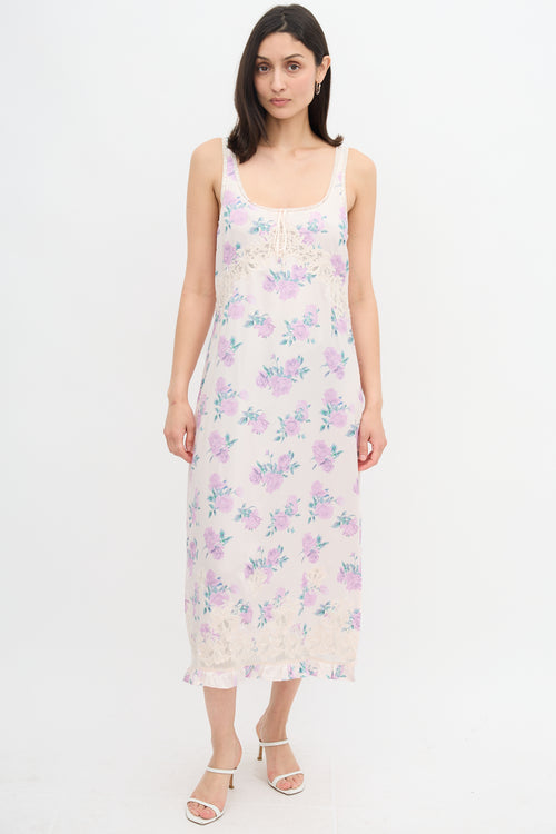 LoveShackFancy Satin Floral Astril Dress