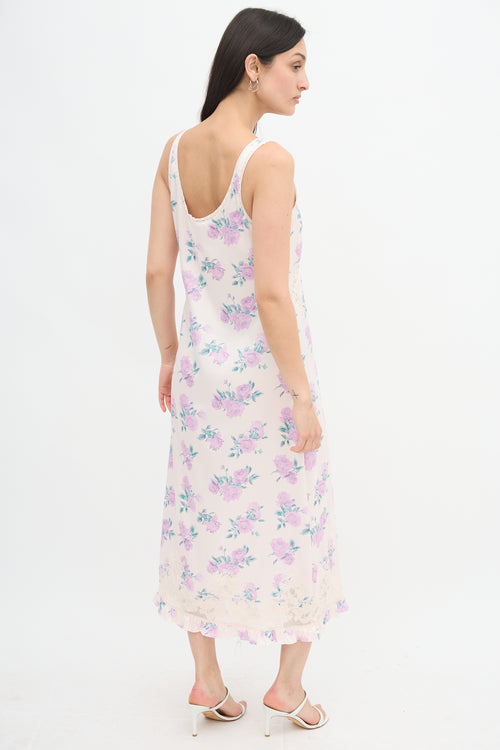 LoveShackFancy Satin Floral Astril Dress