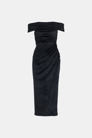 LPA Velvet Off Shoulder Dress