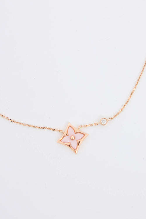 Louis Vuitton 18K Rose Gold and Diamond Color Blossom BB Star Necklace