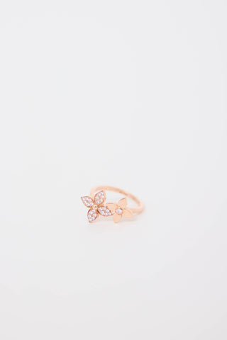 Louis Vuitton 18K Rose Gold & Diamond Idylle Double Blossom Ring