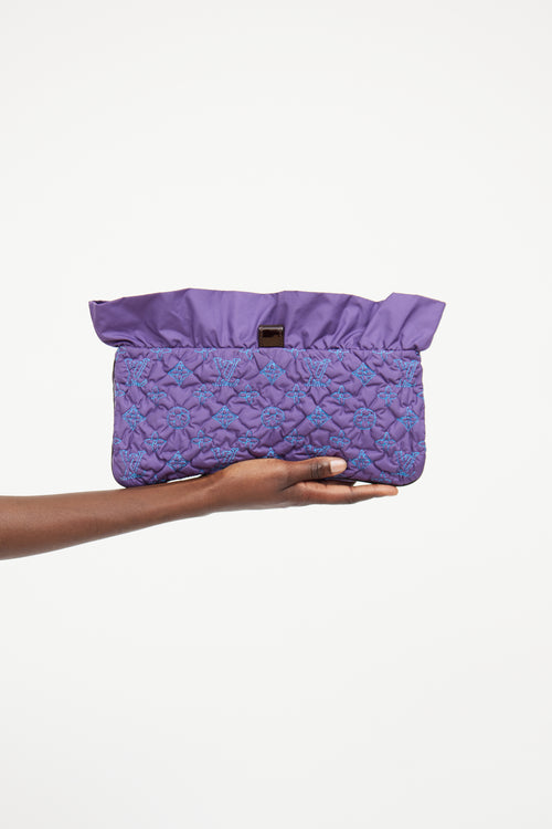 Louis Vuitton 2010 Purple Devi Quilted Clutch