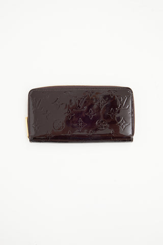 Louis Vuitton Purple Patent Leather Amarante Monogram Vernis Zippy Wallet