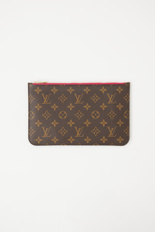 Louis Vuitton Brown Monogram & Pink Neverfull Pochette