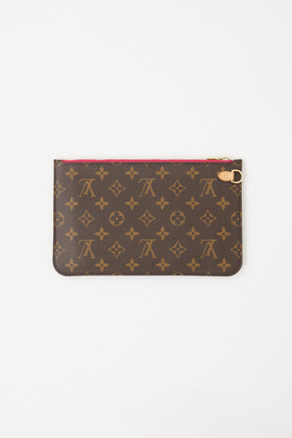 Louis Vuitton Brown Monogram & Pink Neverfull Pochette