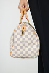 Louis VuittonCream Damier Azure Speedy Bag
