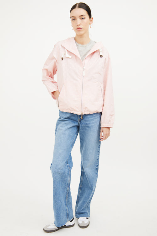 Louis Vuitton Pink Tonal Silk Blend Monogram Jacket