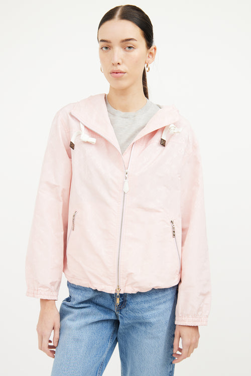 Louis Vuitton Pink Tonal Silk Blend Monogram Jacket