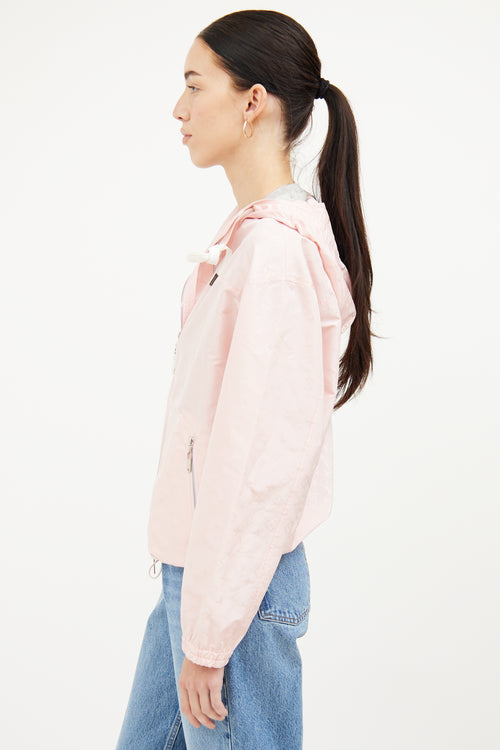 Louis Vuitton Pink Tonal Silk Blend Monogram Jacket