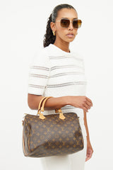 Louis Vuitton Brown Speedy 30 Bandouliere Monogram Bag