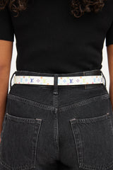 Louis Vuitton White Murakami Belt