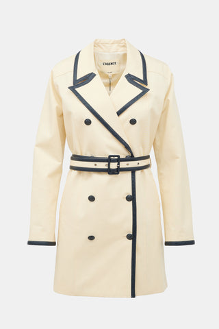 L'Agence Leather Trim Toru Trench Coat
