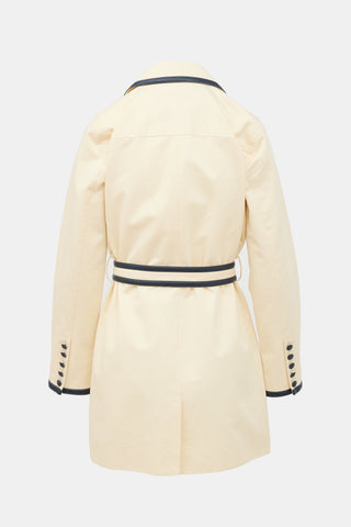 L'Agence Leather Trim Toru Trench Coat