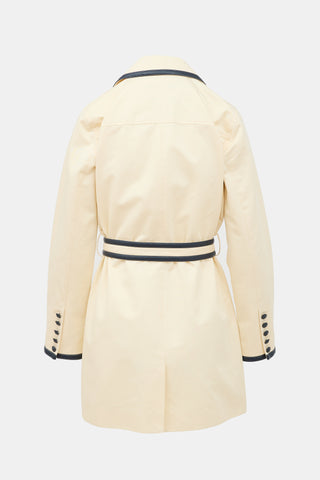 L'Agence Leather Trim Toru Trench Coat