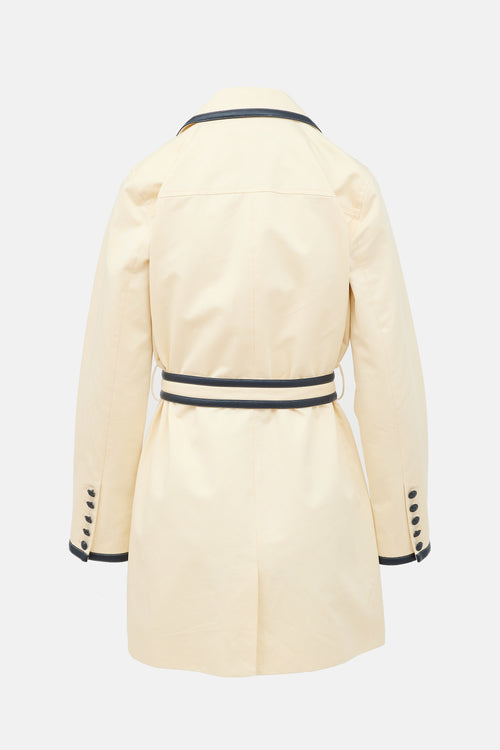 L'Agence Leather Trim Toru Trench Coat