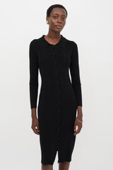L'Agence Ribbed Knit Midi Dress