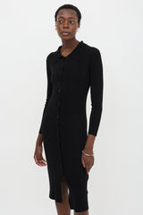 L'Agence Ribbed Knit Midi Dress