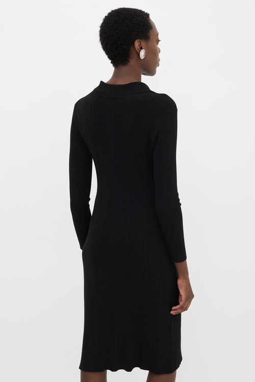 L'Agence Ribbed Knit Midi Dress