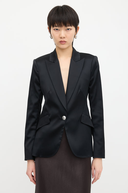 L'Agence Satin Peak Lapel Blazer