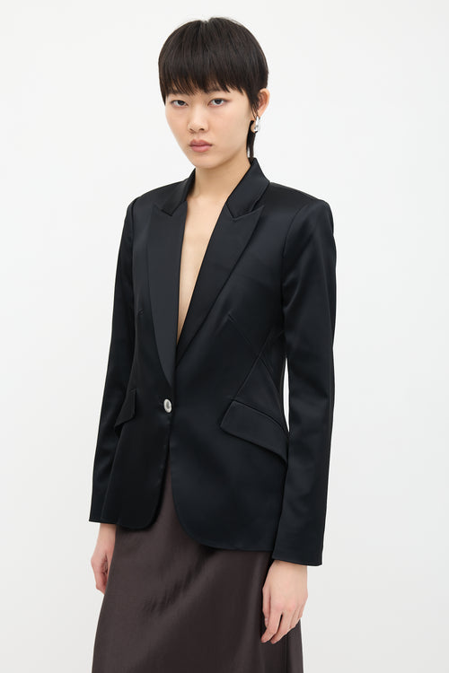 L'Agence Satin Peak Lapel Blazer