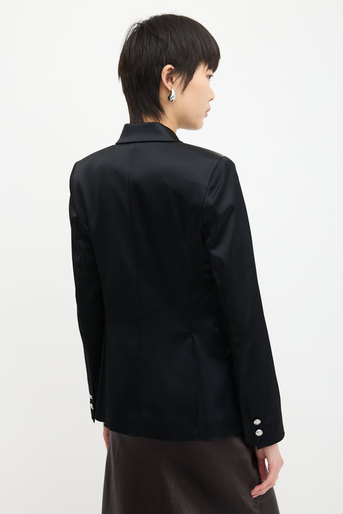 L'Agence Satin Peak Lapel Blazer