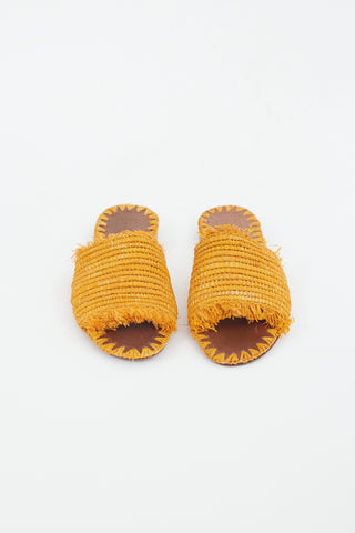 L'Autre Chose Orange Woven Straw Sandal