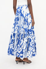 La DoubleJ Printed Tiered Maxi Skirt