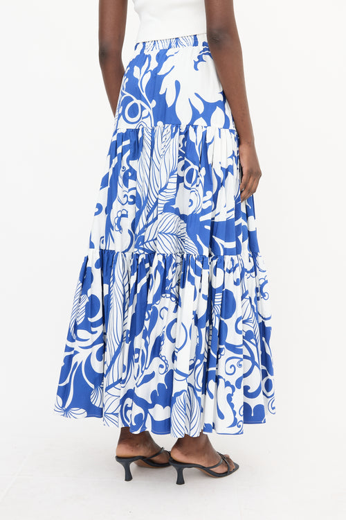 La DoubleJ Printed Tiered Maxi Skirt