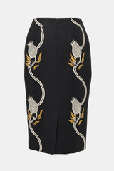 La DoubleJ Wool Floral Cady Skirt