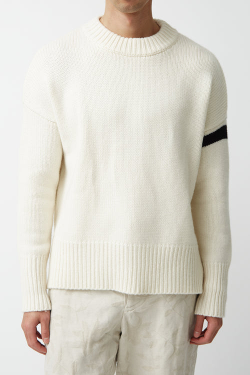 La Ligne Cream & Black Cashmere Knit Sweater