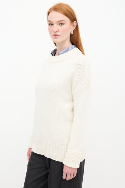 La Ligne Cream Wool Knit Sweater