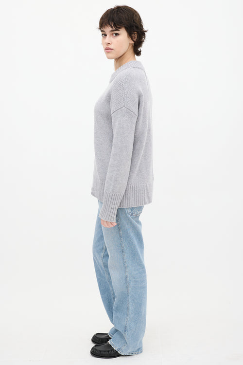 La Ligne Grey Wool & Cashmere Knit Sweater