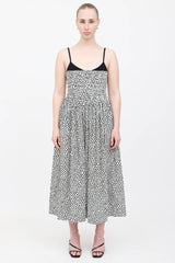 La Ligne Polka Dot Pleated Dress