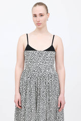 La Ligne Polka Dot Pleated Dress