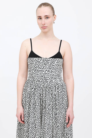 La Ligne Polka Dot Pleated Dress