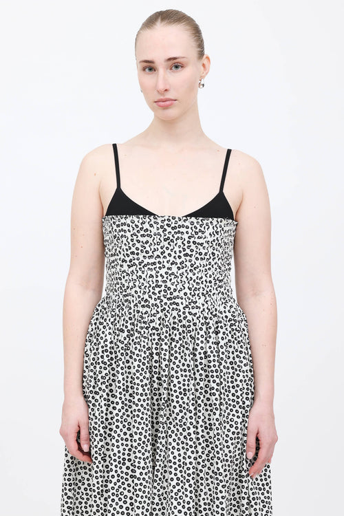 La Ligne Polka Dot Pleated Dress