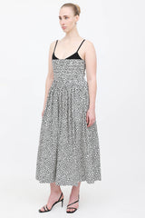La Ligne Polka Dot Pleated Dress