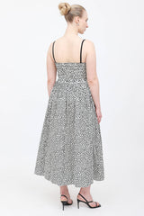La Ligne Polka Dot Pleated Dress