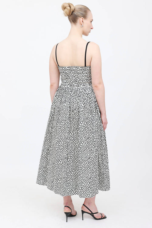 La Ligne Polka Dot Pleated Dress