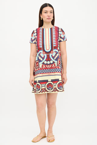 La DoubleJ Patterned Mini Swing Dress