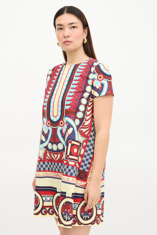 La DoubleJ Patterned Mini Swing Dress