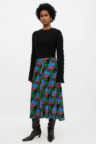 La DoubleJ Velvet Floral Kenny Skirt