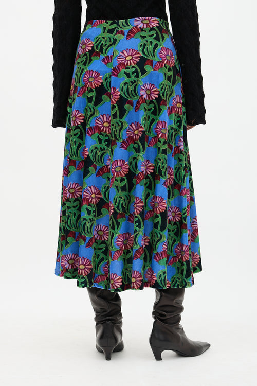 La DoubleJ Velvet Floral Kenny Skirt