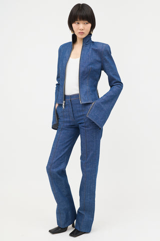 LaQuan Smith Pintuck Flared Jeans