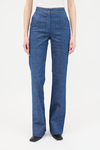 LaQuan Smith Pintuck Flared Jeans