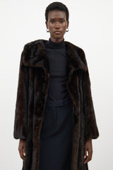 VSP Archive Dark Brown Fur Belted Coat