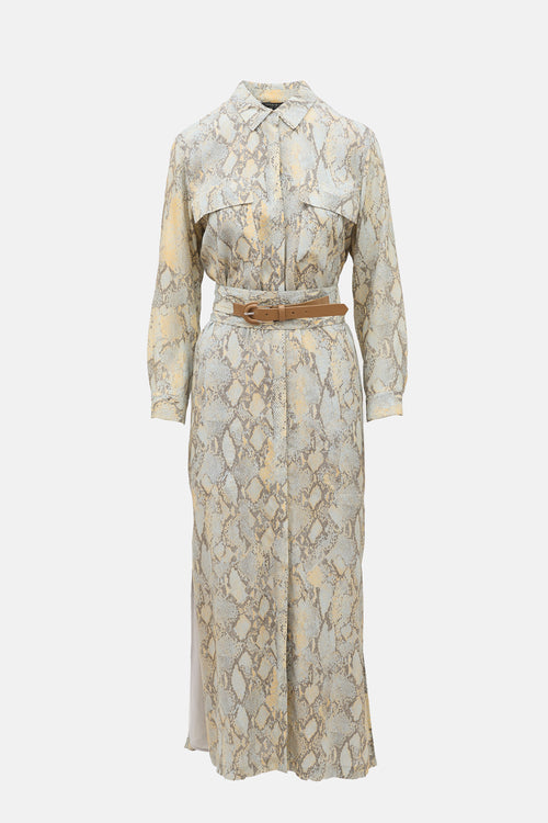 Lafayette 148 Crepe Printed Shirt Dress