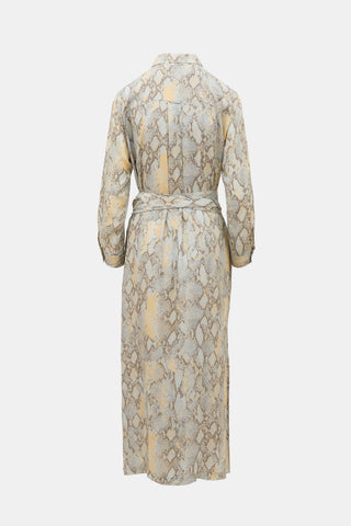 Lafayette 148 Crepe Printed Shirt Dress