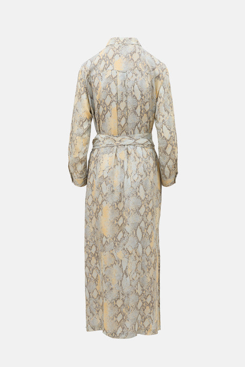 Lafayette 148 Crepe Printed Shirt Dress