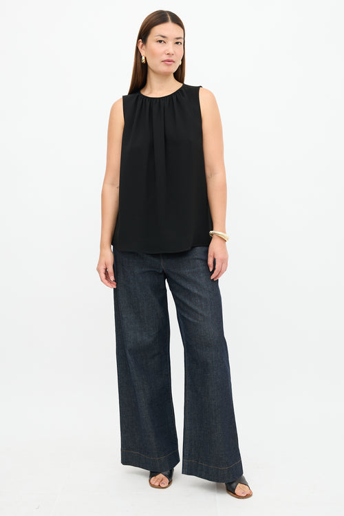 Lafayette 148 Crepe Sleeveless Blouse